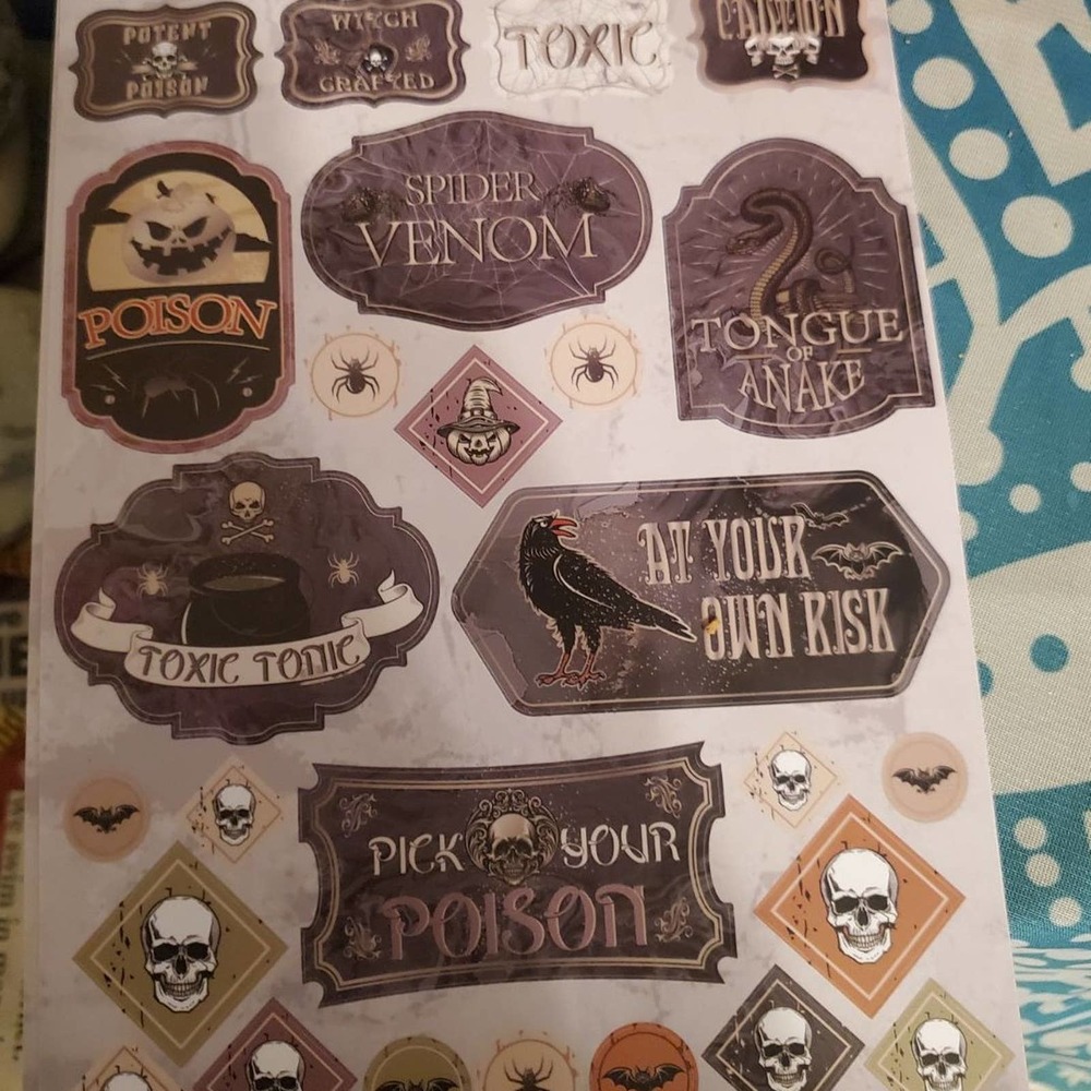 Diy Halloween potion bottle kit upcycle stickers potion - Picture 8 of 10